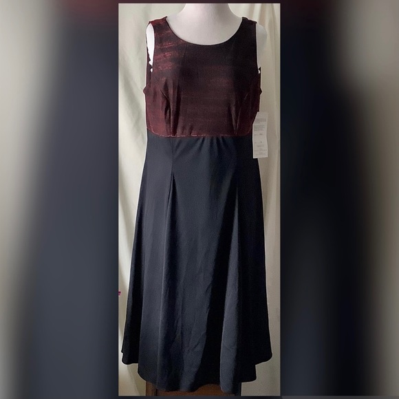 NWT Red and Black Fit and Flare Dress by Simco - Picture 1 of 6